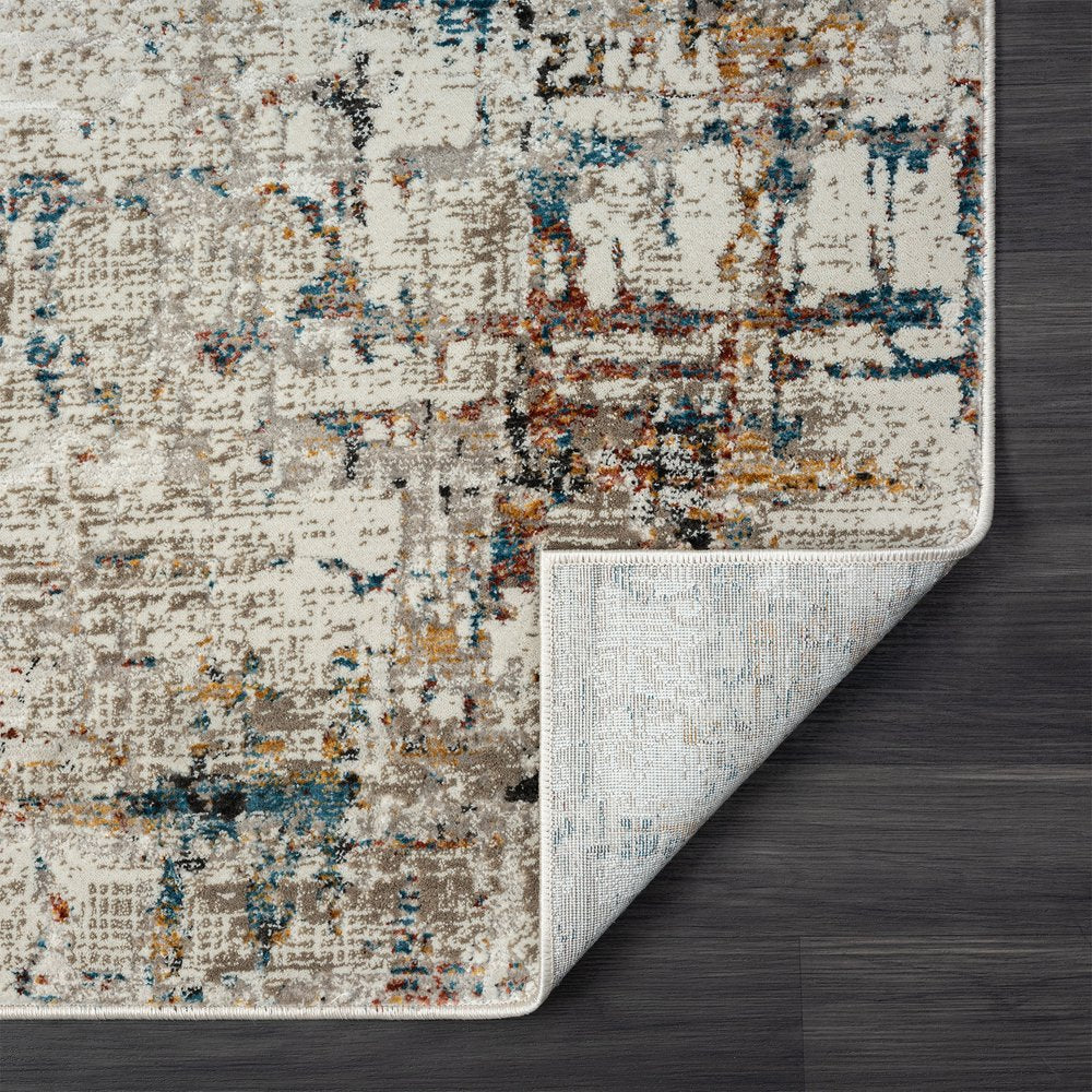 2' X 3' Gray Abstract Distressed Area Rug