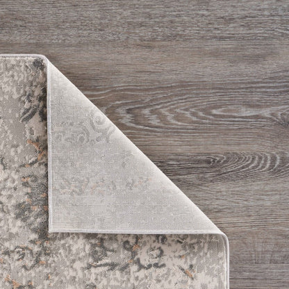 2' X 3' Cream Abstract Distressed Area Rug