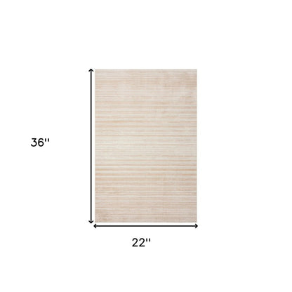 2' X 3' Beige Abstract Distressed Area Rug