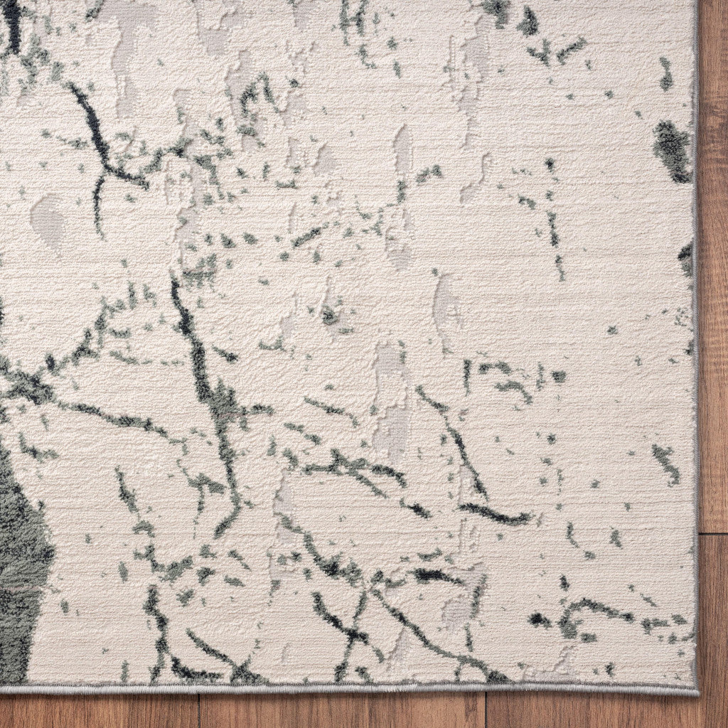 2' X 3' Ivory Abstract Area Rug