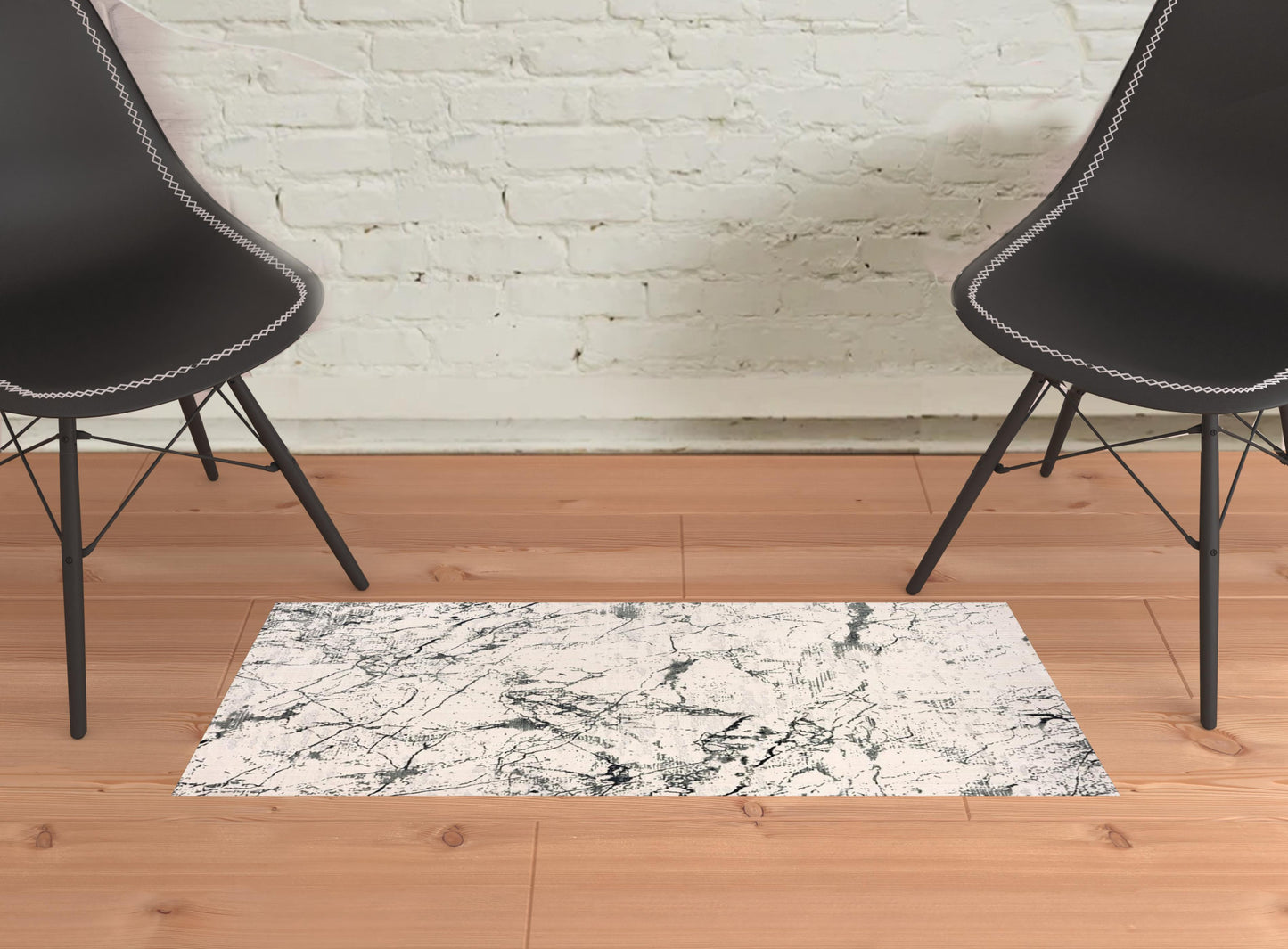 2' X 3' Ivory Abstract Area Rug