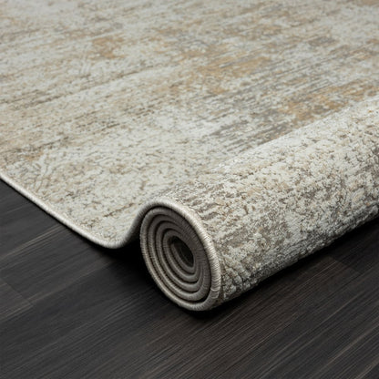 2' X 3' Gray Damask Distressed Area Rug