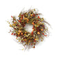 20" Green and Brown Artificial Fall Mixed Assortment Wreath