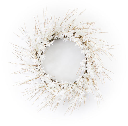 25" White Mixed Assortment Artificial Wreath