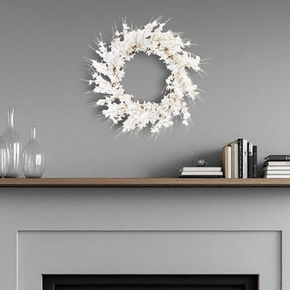 25" White Mixed Assortment Artificial Wreath