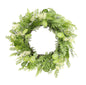 28" Green And White Fern Artificial Wreath