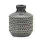 10" Gray Geometric Bud Terracotta Table Vase