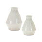 Set of Two White Bud Terracotta Table Vase