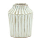 8" Beige Terracotta Striped Cylinder Table Vase