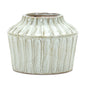 6" Ivory Ribbed Round Terracotta Table Vase