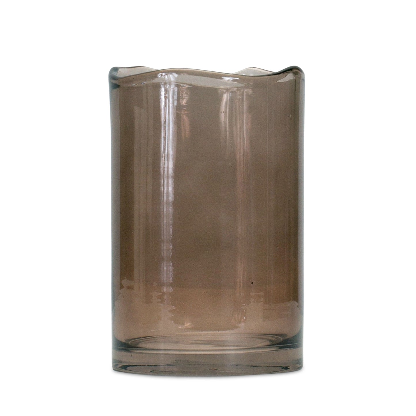 8" Brown Cylinder Glass Table Vase