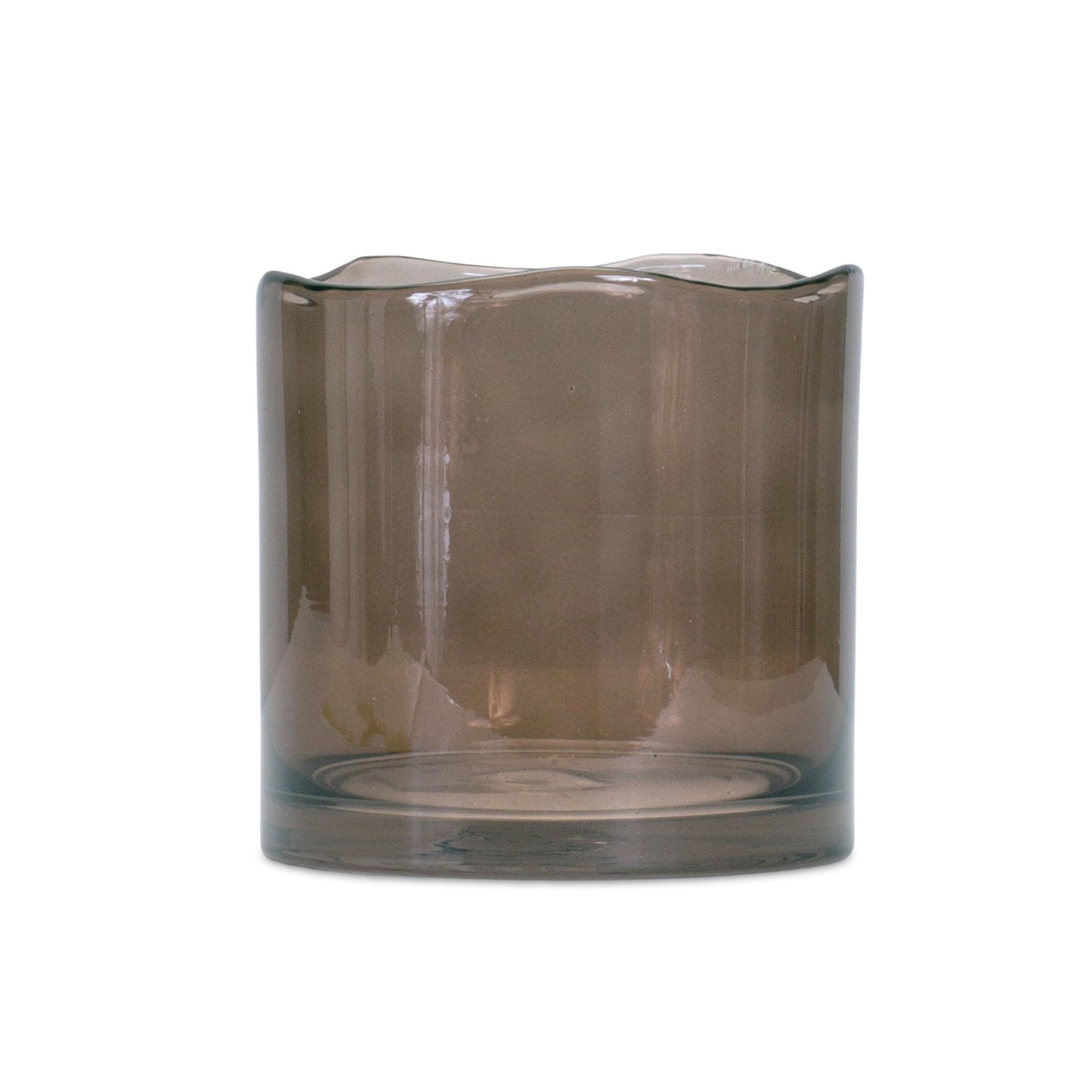 6" Brown Cylinder Glass Table Vase