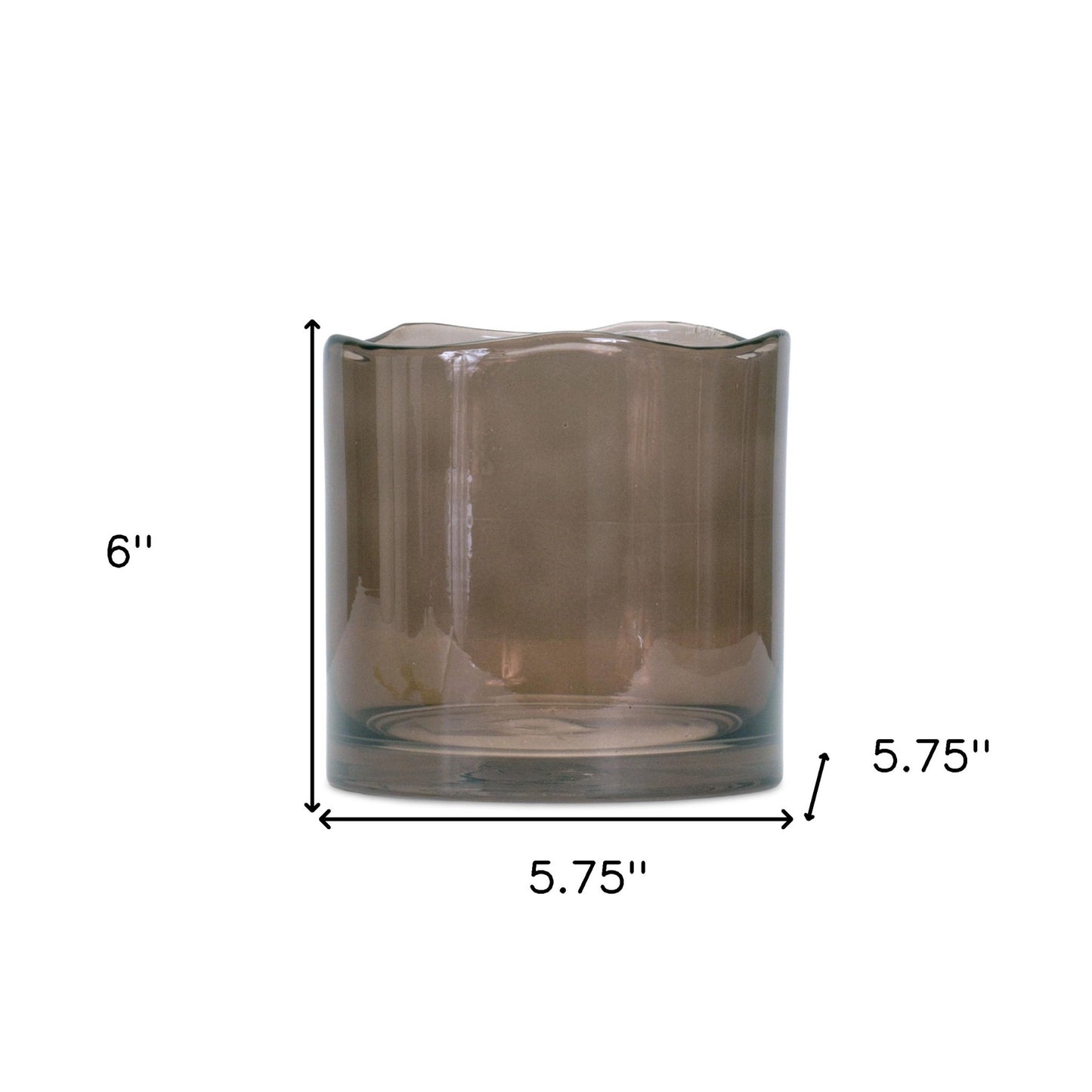 6" Brown Cylinder Glass Table Vase