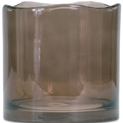 6" Brown Cylinder Glass Table Vase