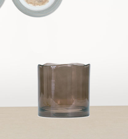 6" Brown Cylinder Glass Table Vase