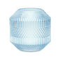 8" Pale Blue Geometric Cylinder Glass Table Vase