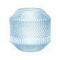 8" Pale Blue Geometric Cylinder Glass Table Vase