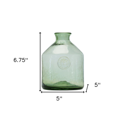 7" Green Glass Novelty Table Vase