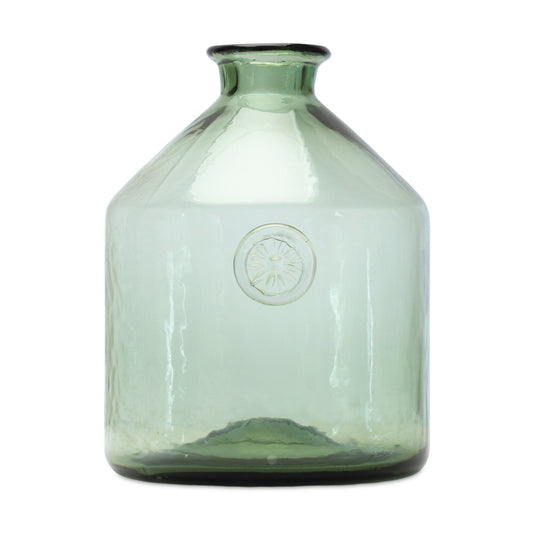 9" Sage Green Cylinder Glass Table Vase