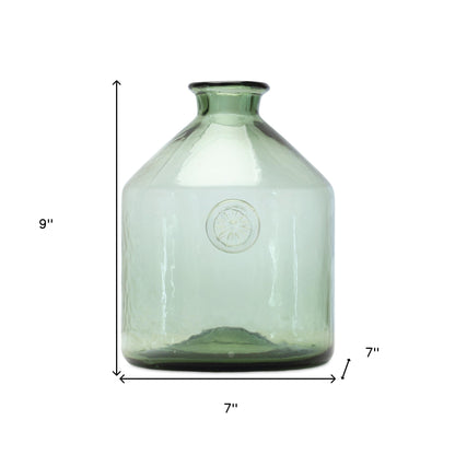 9" Sage Green Cylinder Glass Table Vase