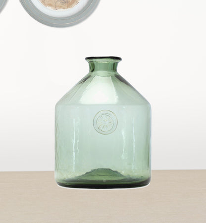 9" Sage Green Cylinder Glass Table Vase