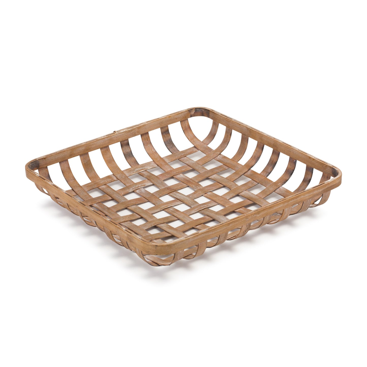 Set of Two Brown Square Bamboo Vanity Tray