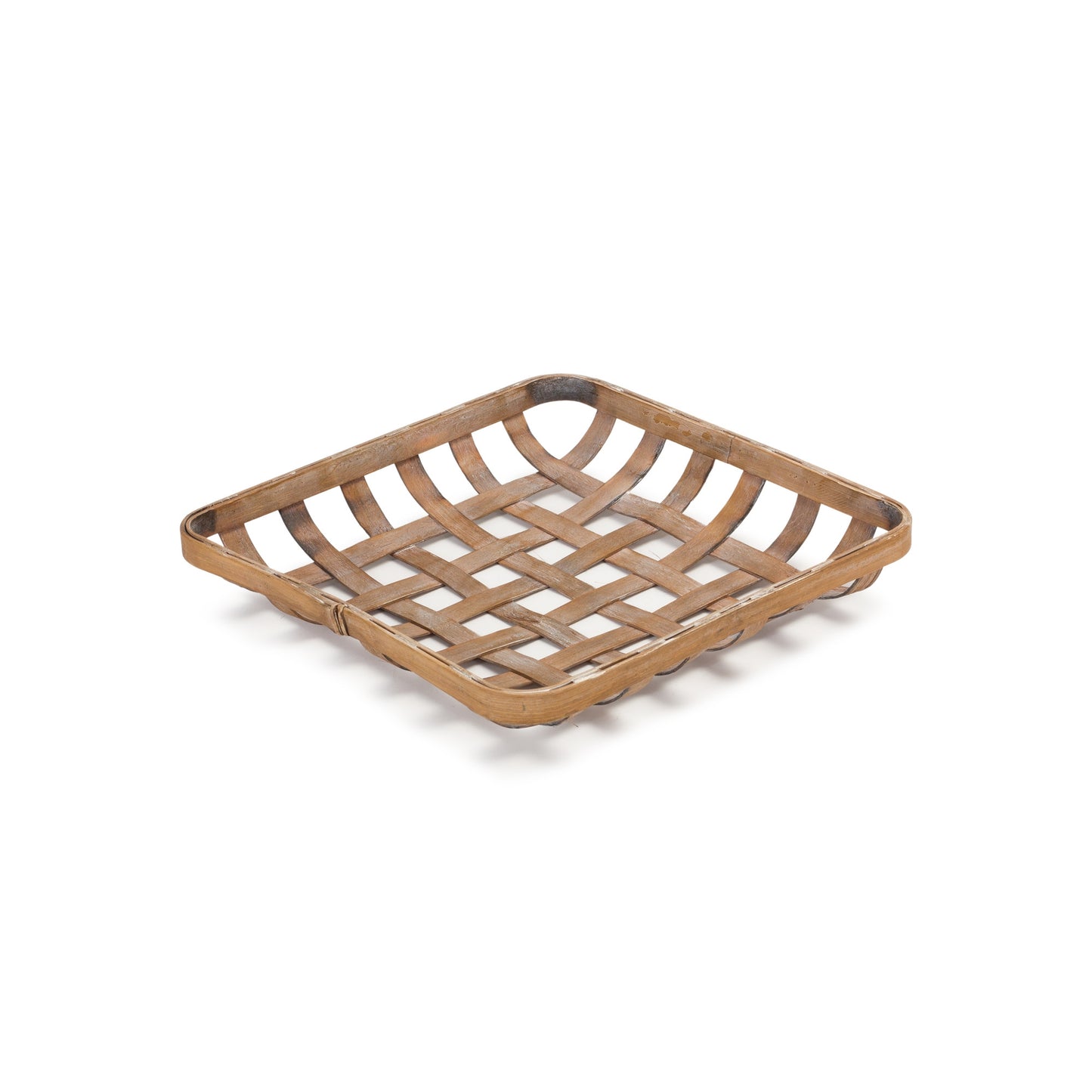 Set of Two Brown Square Bamboo Vanity Tray