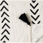 Black and White Woven Cotton Striped Throw Blanket