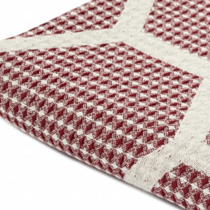 60" X 50" Yellow Woven Cotton Geometric Throw Blanket with Fringe