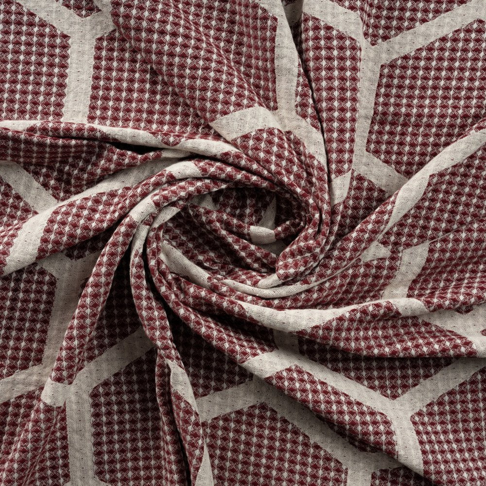 60" X 50" Yellow Woven Cotton Geometric Throw Blanket with Fringe