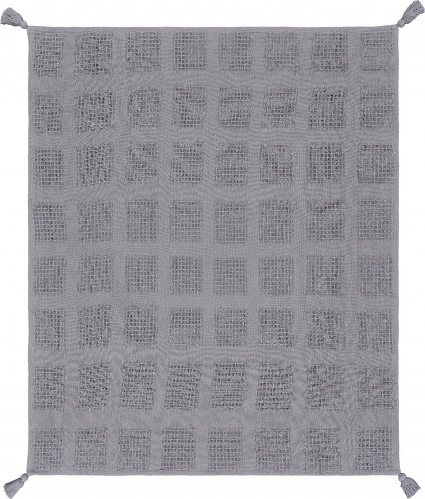 50" X 60" Purple Woven Cotton Throw Blanket with Tassels