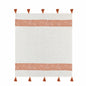 50" X 60" Orange Woven Cotton Striped Throw Blanket with Tassels