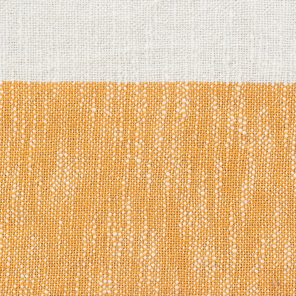 50" X 60" Yellow Woven Cotton Striped Throw Blanket with Tassels