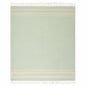 50" X 60" Turquoise Woven Cotton Striped Throw Blanket with Fringe