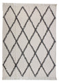 60" X 50" Cream Woven Cotton Geometric Throw Blanket with Fringe