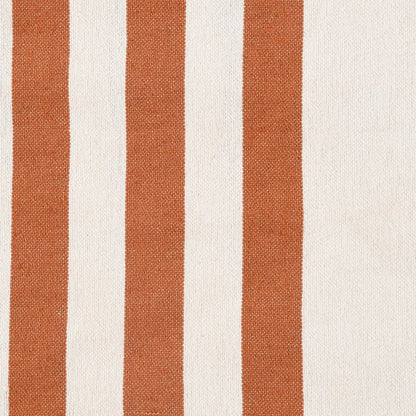 50" X 60" Orange Woven Cotton Striped Throw Blanket with Tassels
