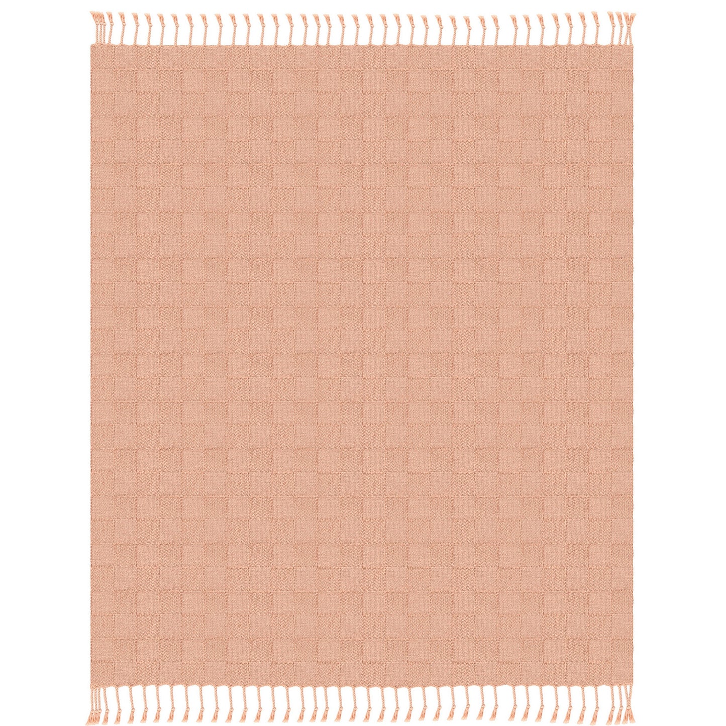 50" X 60" Orange Woven Cotton Throw Blanket with Fringe