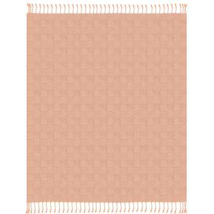 50" X 60" Orange Woven Cotton Throw Blanket with Fringe