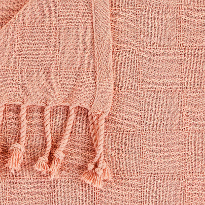 50" x 60" Black Woven Cotton Throw Blanket with Fringe