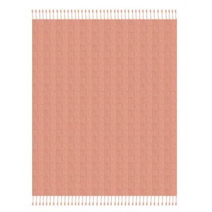50" X 60" Blue Woven Cotton Throw Blanket with Fringe