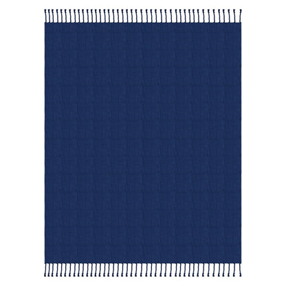 50" x 60" Black Woven Cotton Throw Blanket with Fringe