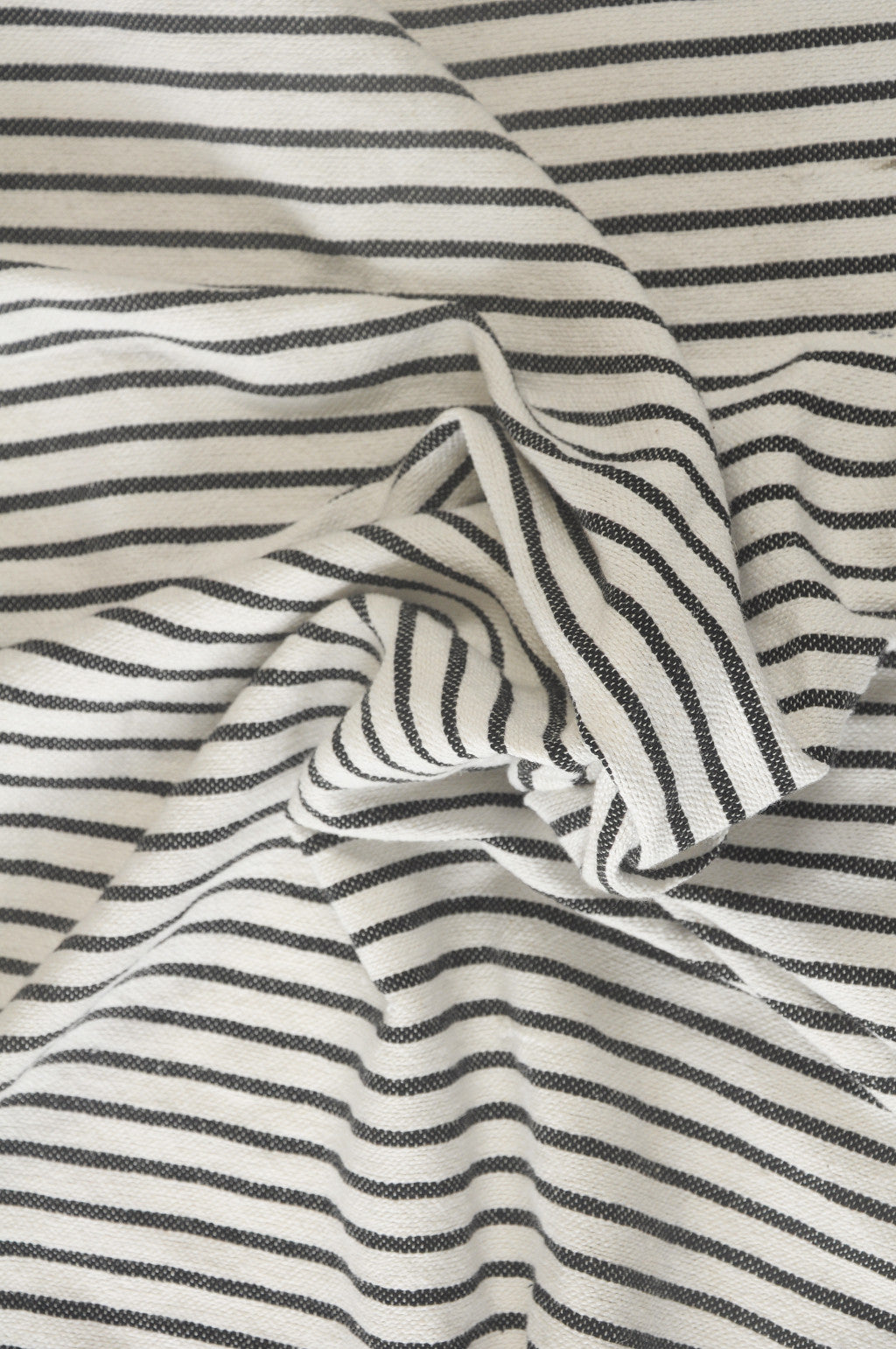 50" X 60" Black and White Woven Cotton Striped Throw Blanket with Tassels