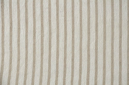 50" X 60" Brown and White Woven Cotton Striped Throw Blanket with Tassels