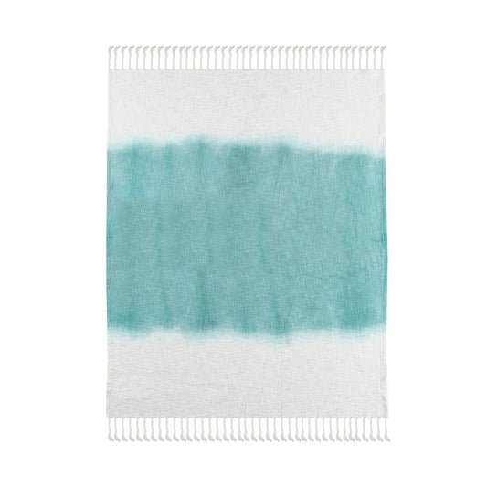 50" X 60" Black and White Woven Cotton Ombre Throw Blanket with Fringe