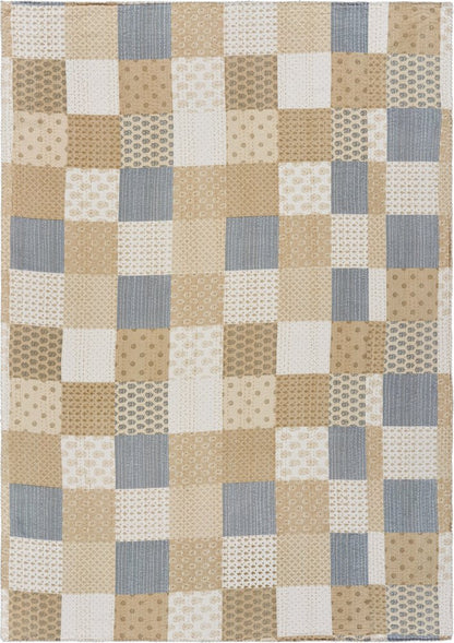 70" X 50" Pale Pink Kantha Cotton Patchwork Throw Blanket with Embroidery