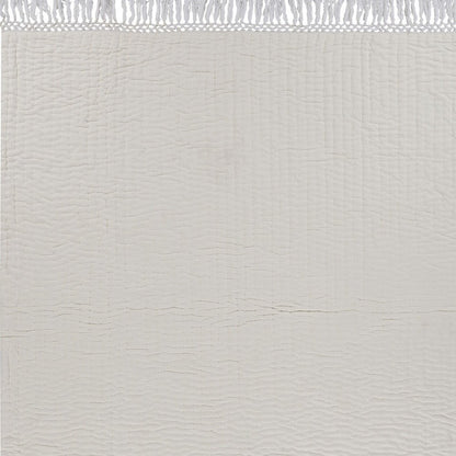 60" X 50" Blue Kantha Cotton Throw Blanket with Embroidery