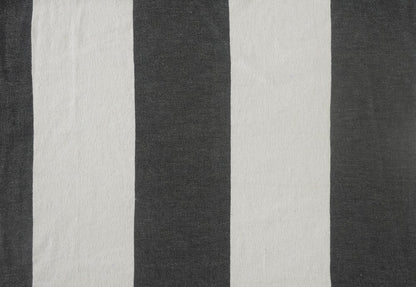 50" X 60" Gray and White Woven Cotton Striped Throw Blanket with Tassels