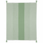 60" X 50" Green Woven Cotton Striped Throw Blanket with Tassels