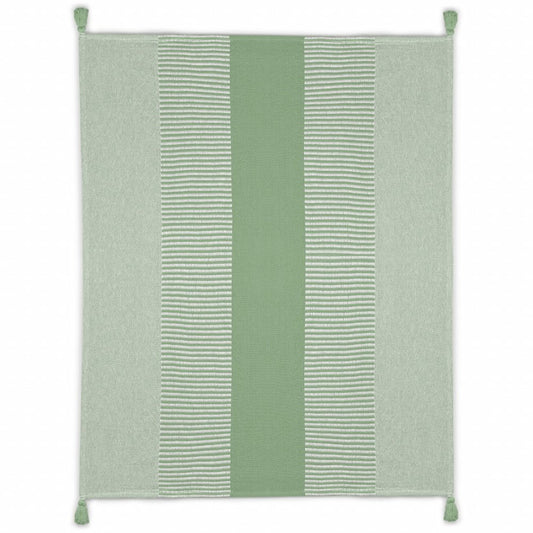 50" X 60" Purple Woven Cotton Striped Throw Blanket with Tassels