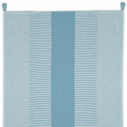 50" X 60" Blue Woven Cotton Striped Throw Blanket with Tassels